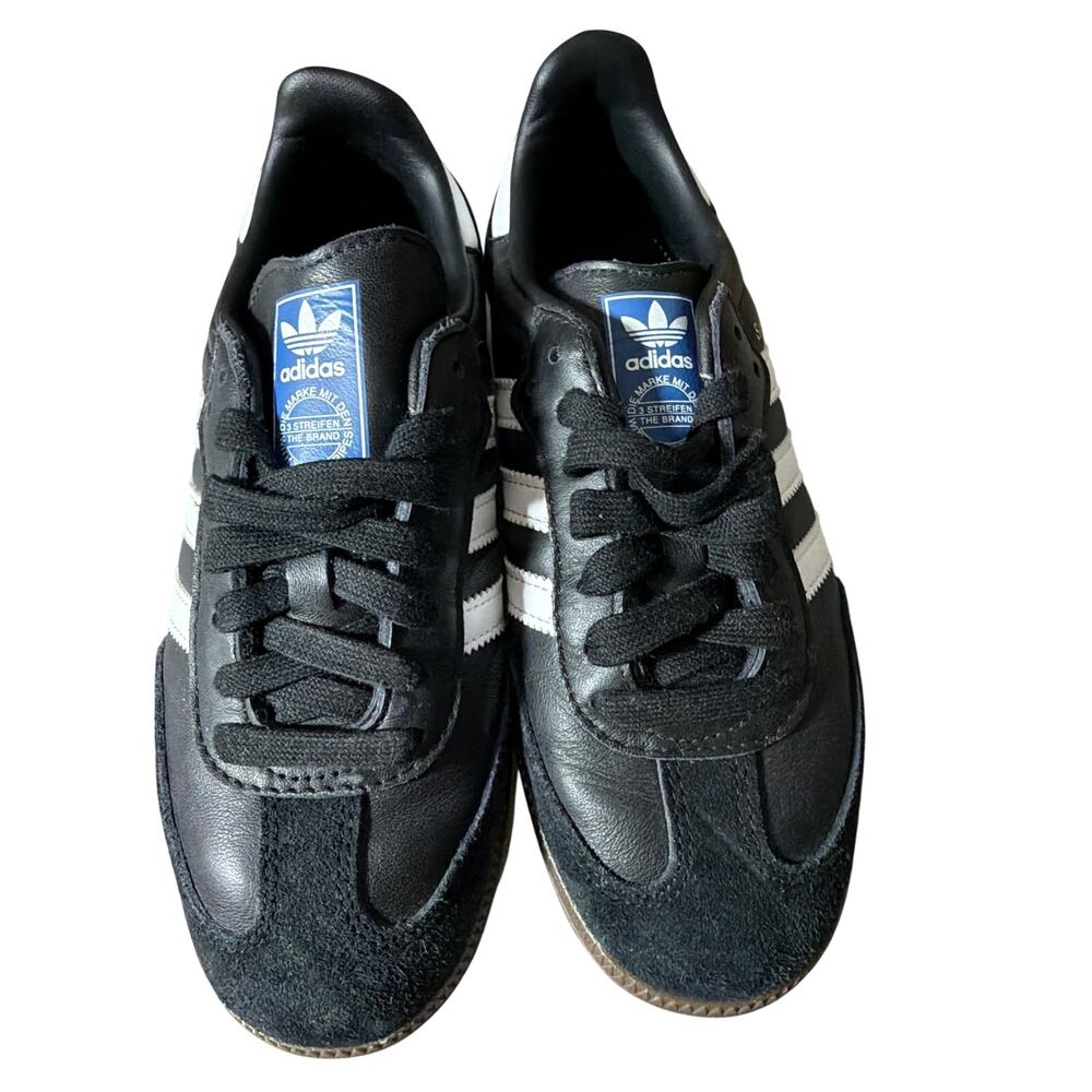 Adidas Samba OG Boys Size 4 White On Black EUC - Picture 7 of 7